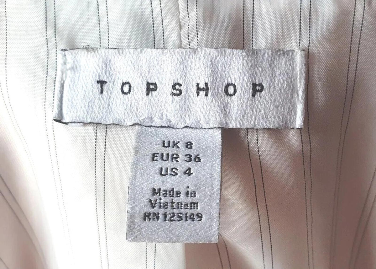 Top Shop Pink Linen Blazer Pockets Summer Women's UK Size 8