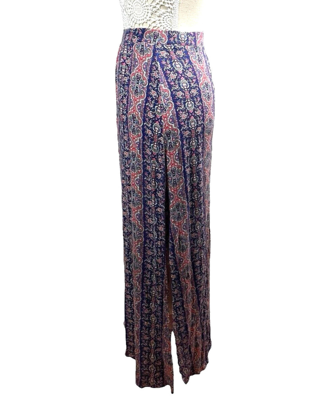 r.2.d Blue Maxi Skirt High Waist Side Slit Women's UK Size M