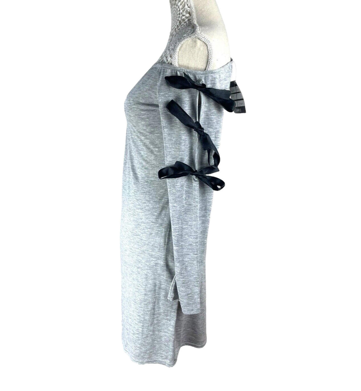 Denovo Grey One-Shoulder Long Sleeve Mini Dress
