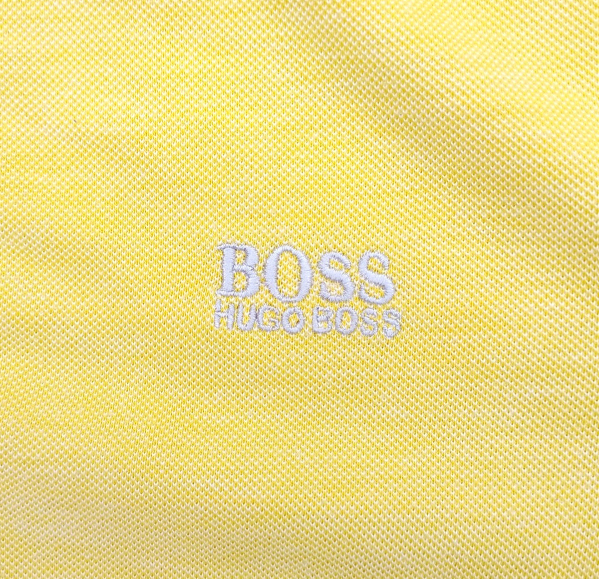 Hugo Boss Polo Shirt Men's UK Size L Yellow Short Sleeve 100% Cotton Easy Care