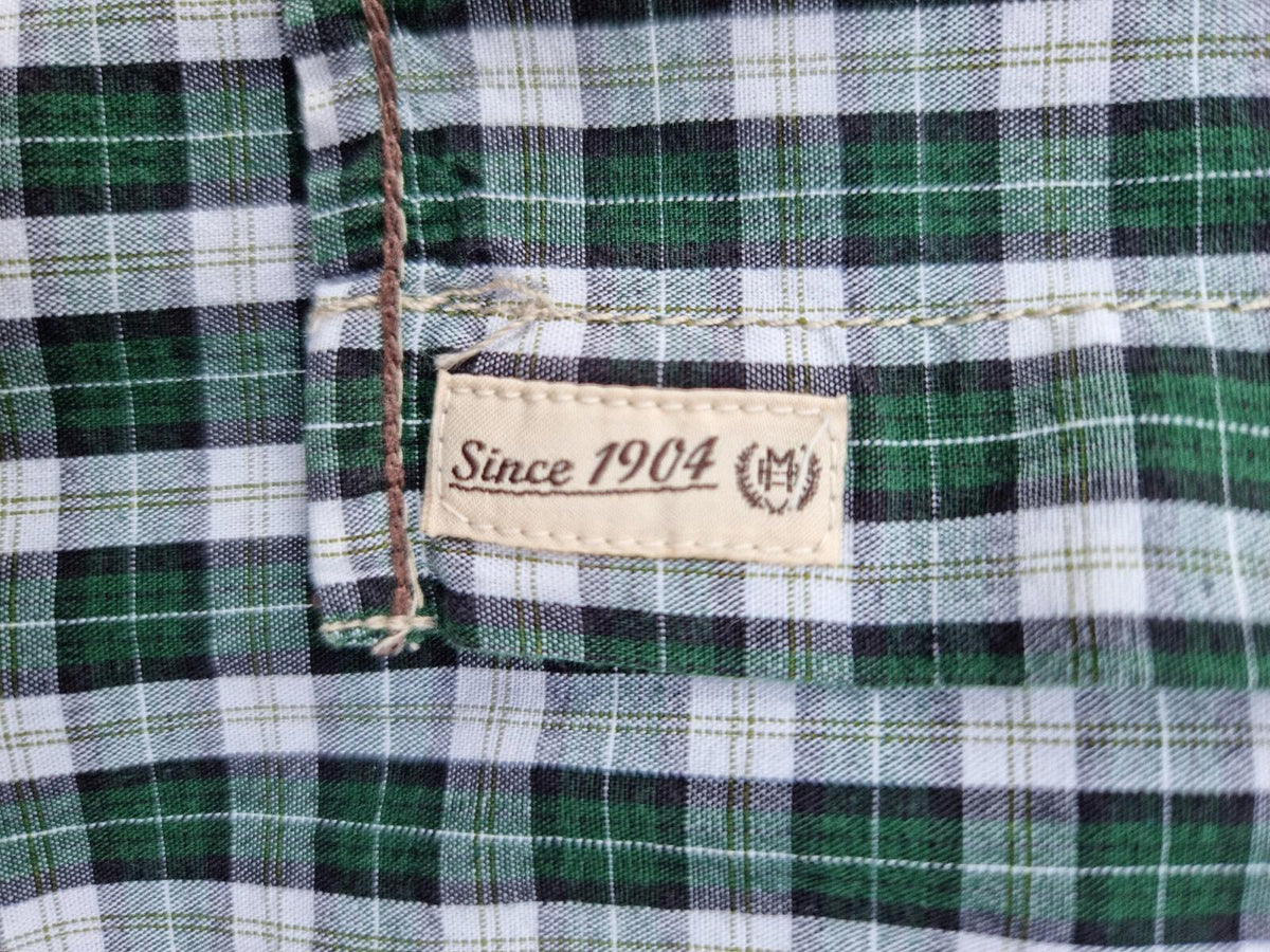 Burton Shirt Green Check Long Sleeve 100% Cotton Men's UK Size M Medium