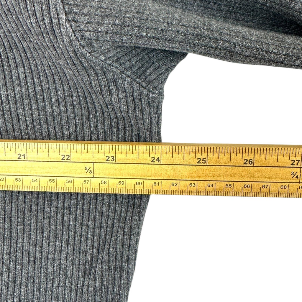 G.H.BASS&CO Polo Jumper Men's UK Size M Grey 100% Cotton Long Sleeve Ribbed