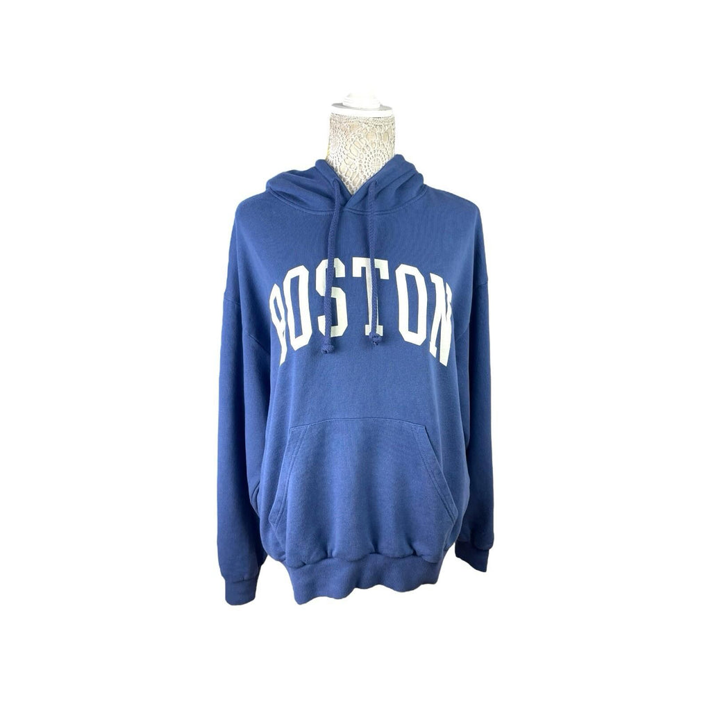 Pull&Bear Pacific Republic Navy Blue Boston Hoodie Oversized Women's UK Size XS