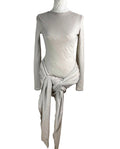 Grey Knit Wrap Fitted Mini Dress Women's UK Size 8