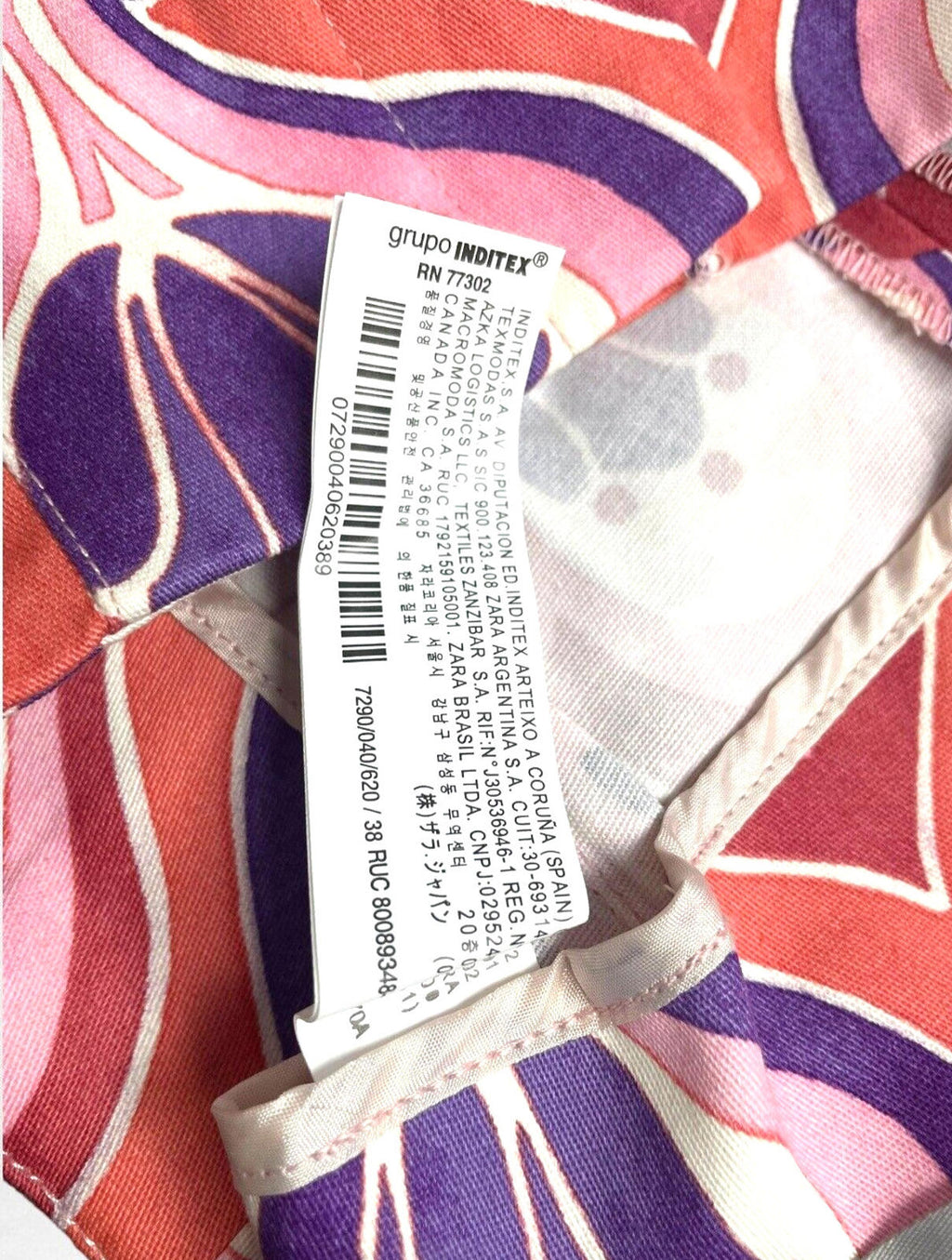 ZARA Multi Zara Trousers Slim Fit High Waist Ankle Chino Printed Women's UK Size 6