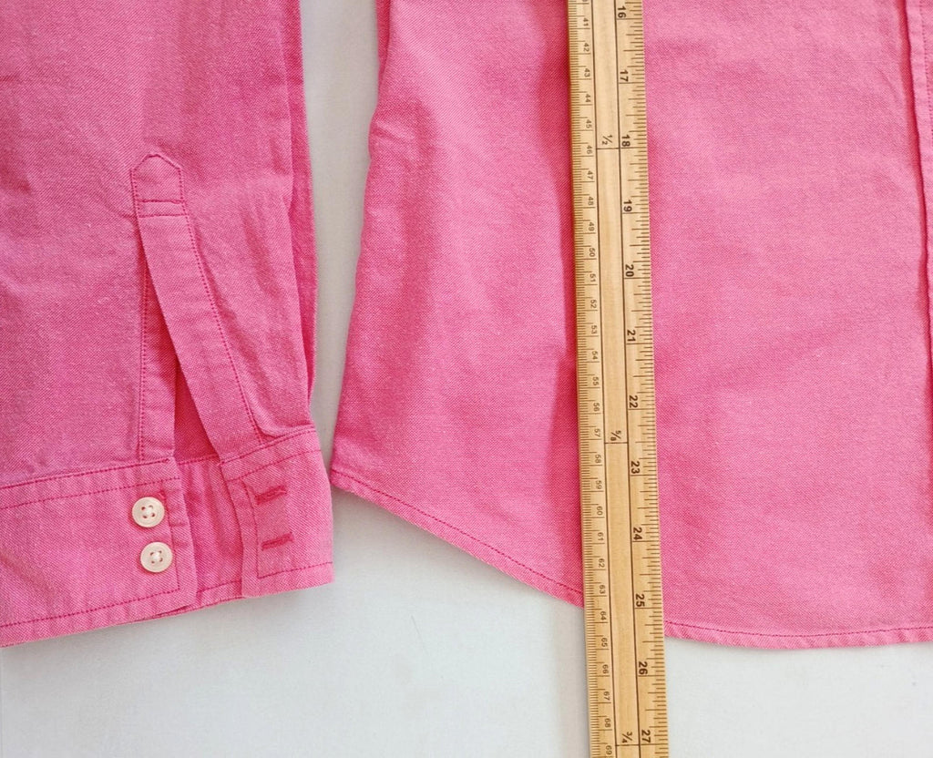 Tommy Hilfiger Shirt Men's UK Size S Pink Long Sleeve Pockets 100% Cotton