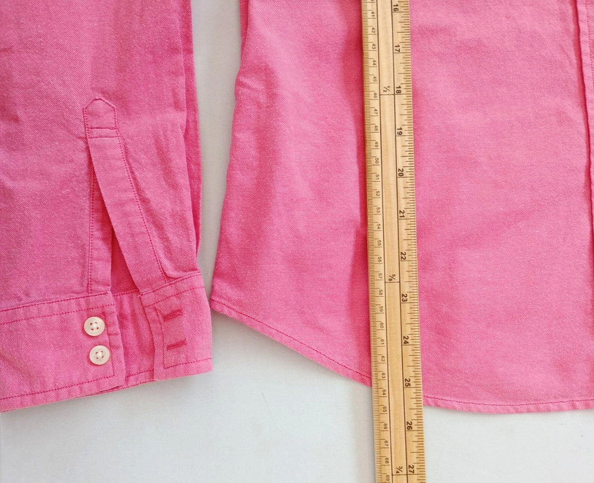 Tommy Hilfiger Shirt Men's UK Size S Pink Long Sleeve Pockets 100% Cotton