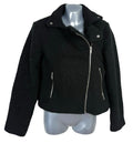 New Look Teddy Fleece Coat Women’s UK Size 8 Zip Pockets Collared Black Jacket