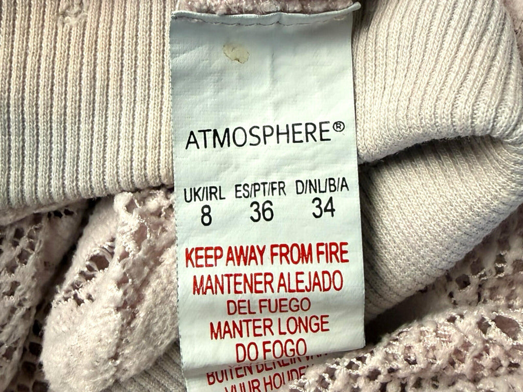 Atmosphere Floral Lace Blouse Top Women's UK Size 8 Dusky Pink 3/4 Sleeve