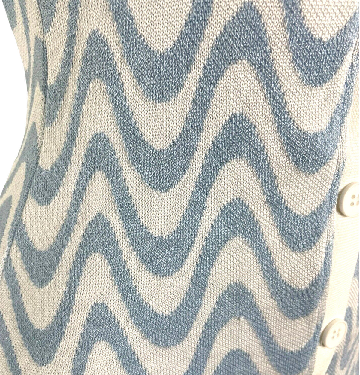 Divided Blue & White 70's Design Midi Dress Collared Women's UK Size XXS