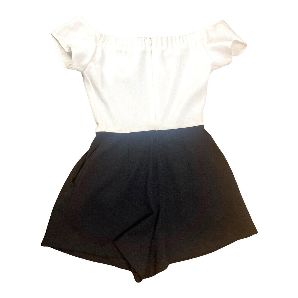 Black & White Black Love Playsuit Black & White Off Shoulder Women's UK Size 6