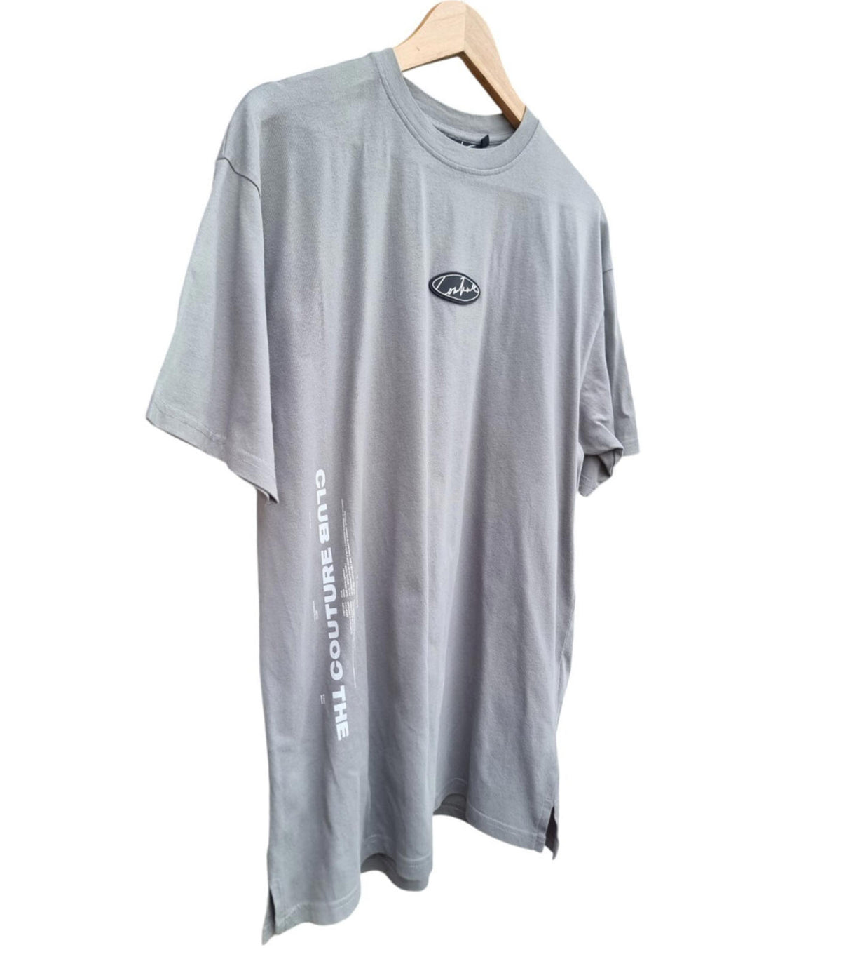 The Couture Club T-Shirt Grey Print 100% Cotton Men's UK Size Small