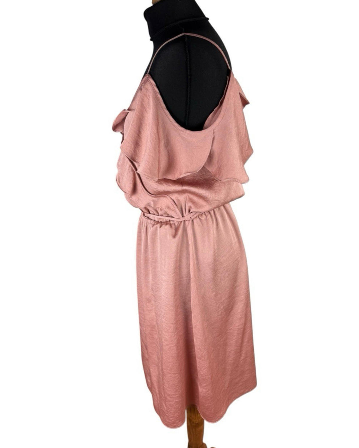Next Rose Satin Occasion Dress Knee Length High Waist Women’s UK Size 12