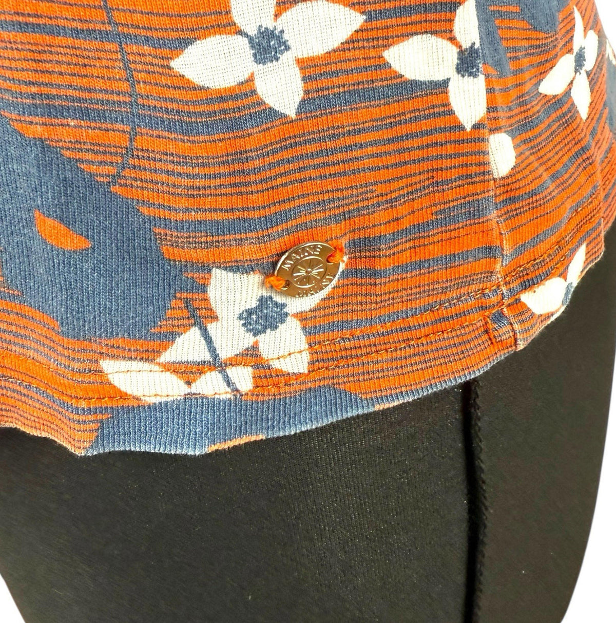 Maine Orange Floral T-shirt Top Blouse Crew Neck Women's UK Size 14