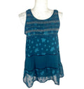 Next Turquoise Next Starscene Tunic Top  Women's UK Size 10 Chiffon Layered Embellished Sparkle