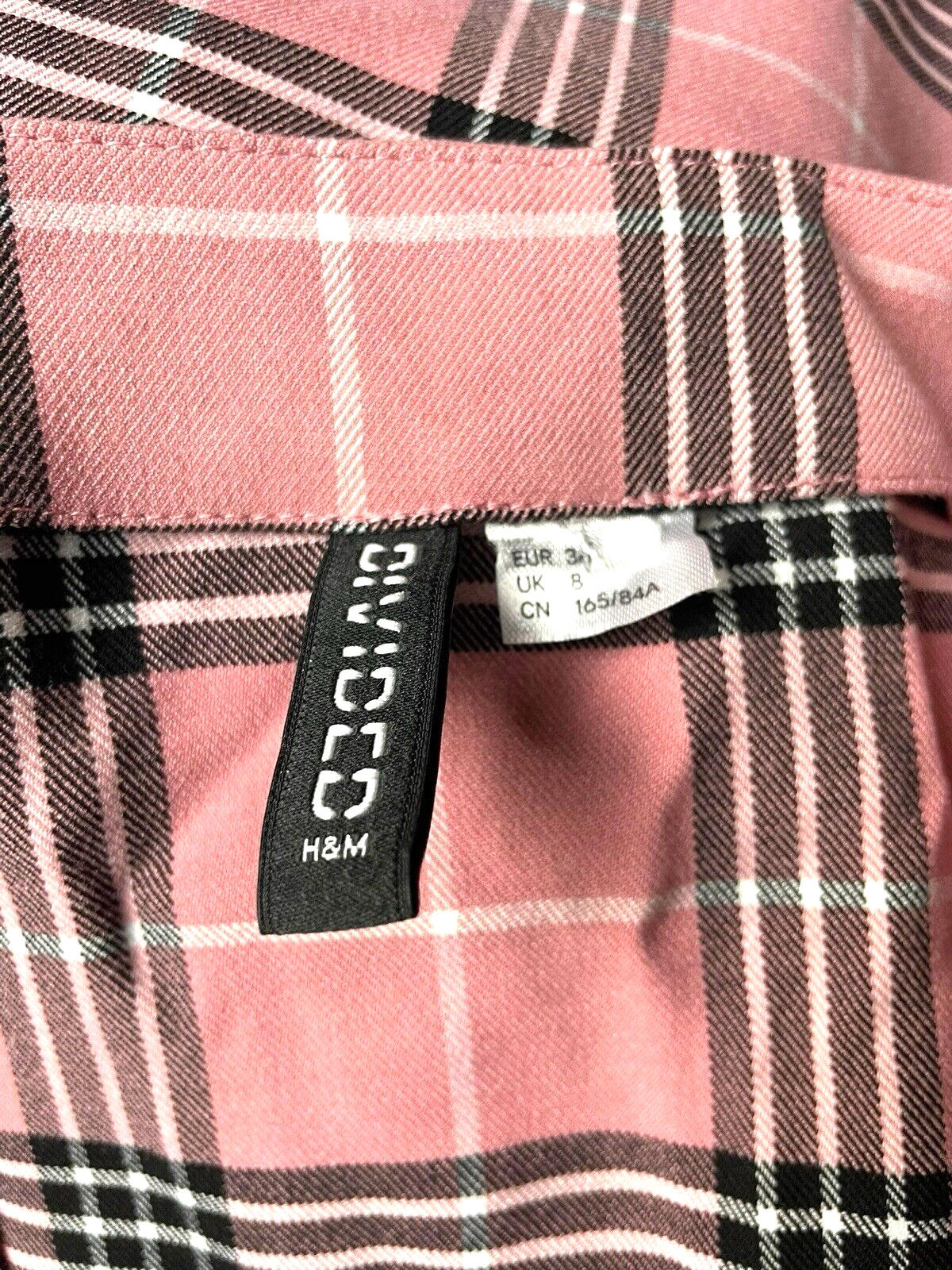 Divided Pink Check Pinafore Mini Dress Women's UK Size 8