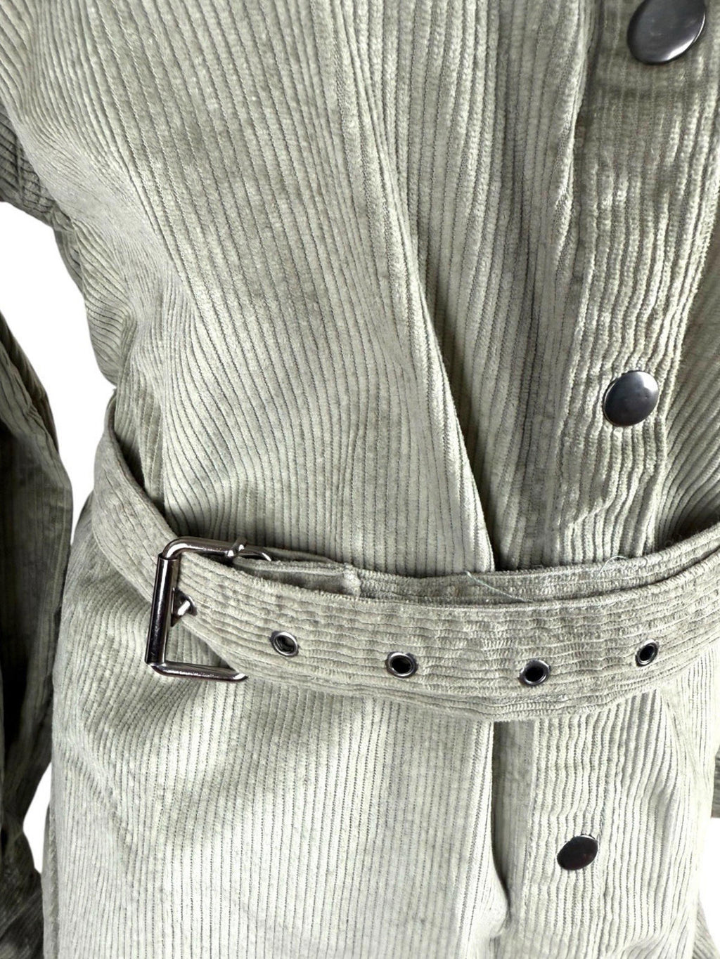 ASOS Khaki Green Shirt Dress Corduroy Belted Women’s UK Size 18