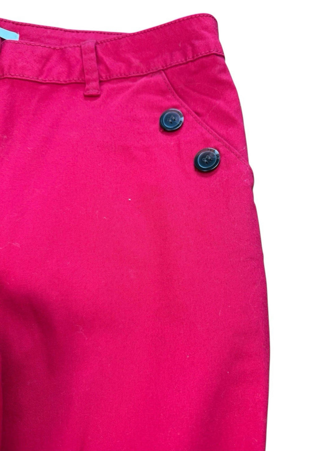 George Red George Bright Red Skinny Jeans Cropped Button Accent Women's UK Size 12