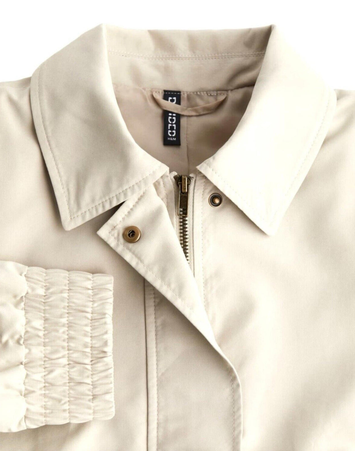 Divided Beige Crop Jacket Soft Touch Shoulder Pads Women's UK Size XS