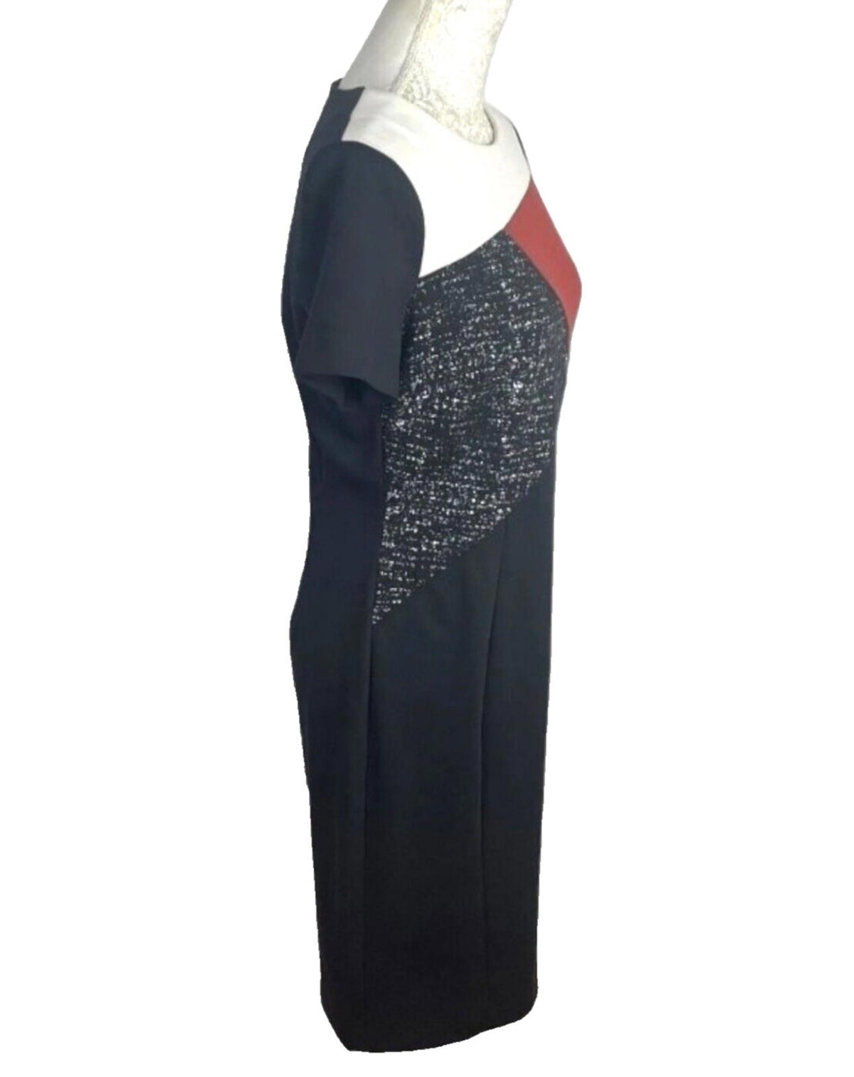 Debenhams Color Block Sheath Dress Women's UK Size 12 Short Sleeve Paneled