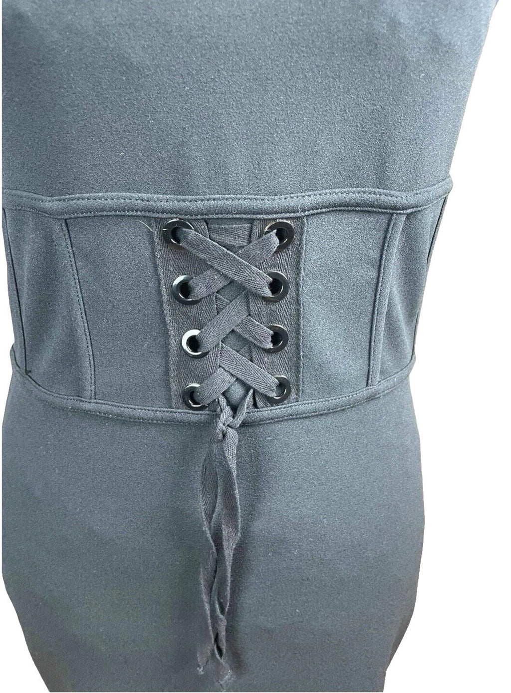 River Island Black Mini Dress Bodycon Corset Waist Women's UK Size 12