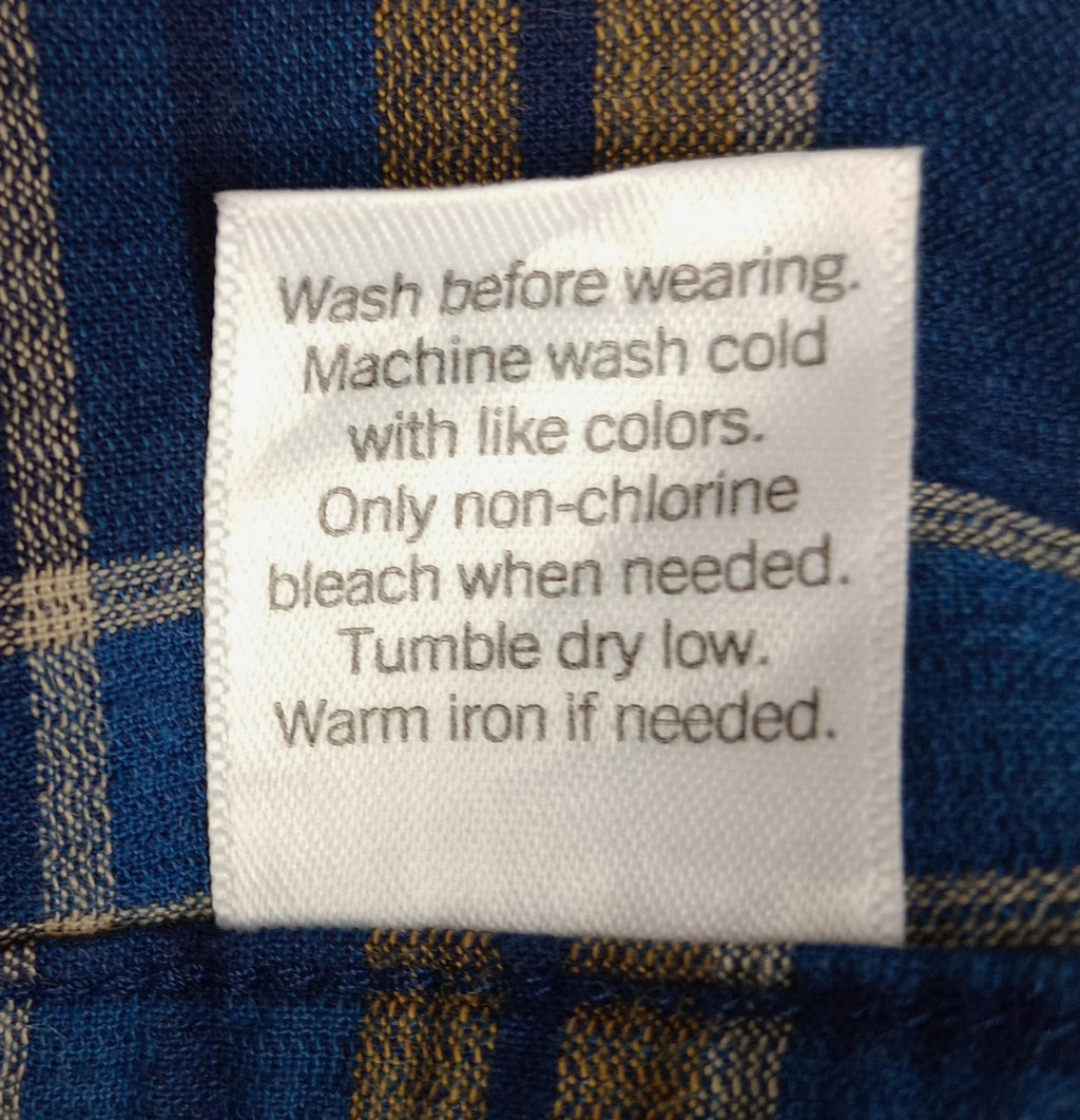 Sonoma Corduroy Shirt Men's UK Size 2XL Blue Check Pocket 100% Cotton Easy Care