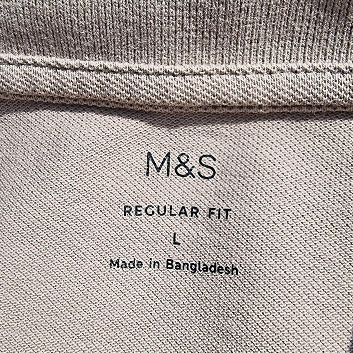 Marks & Spencer Tan M&S Polo Shirt Men's UK Size L Beige Sand Short Sleeve 100% Cotton 41-43" Chest