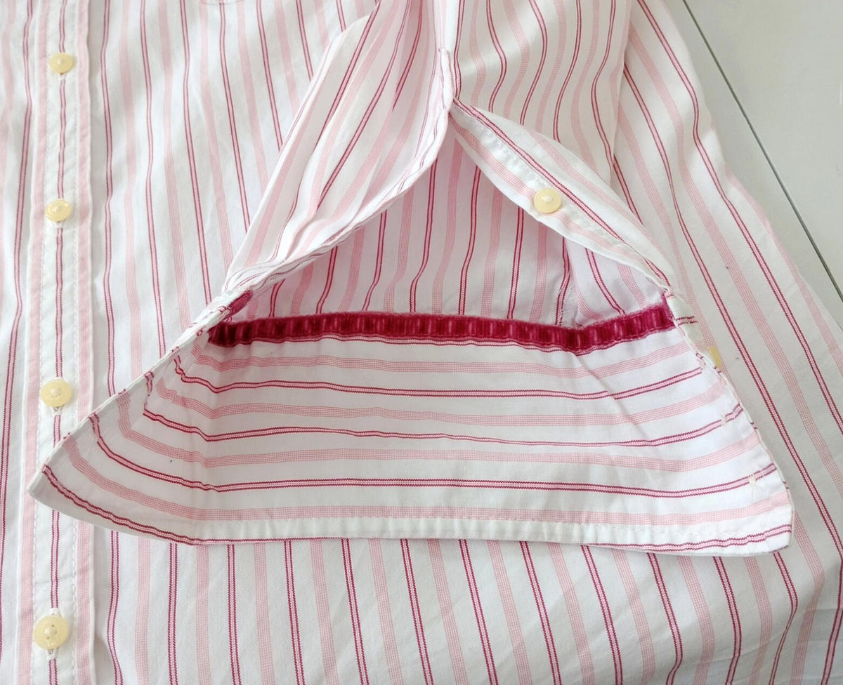 Tommy Hilfiger Shirt Men's UK Size XL Pink Striped Long Sleeve Pockets Easy Care