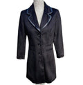 Women's Long Black Fitted Coat Size UK 8 - 10 Small