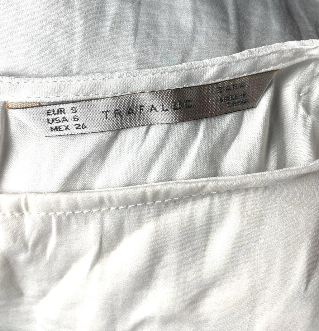 Zara White Vest Top Embellished Shoulder Women's UK Size S