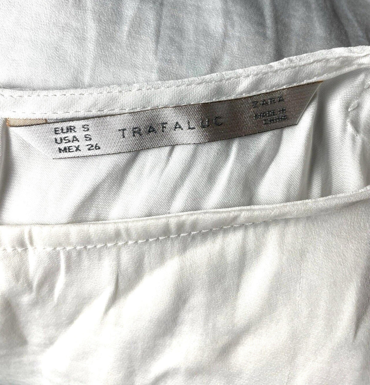 Zara White Vest Top Embellished Shoulder Women's UK Size S