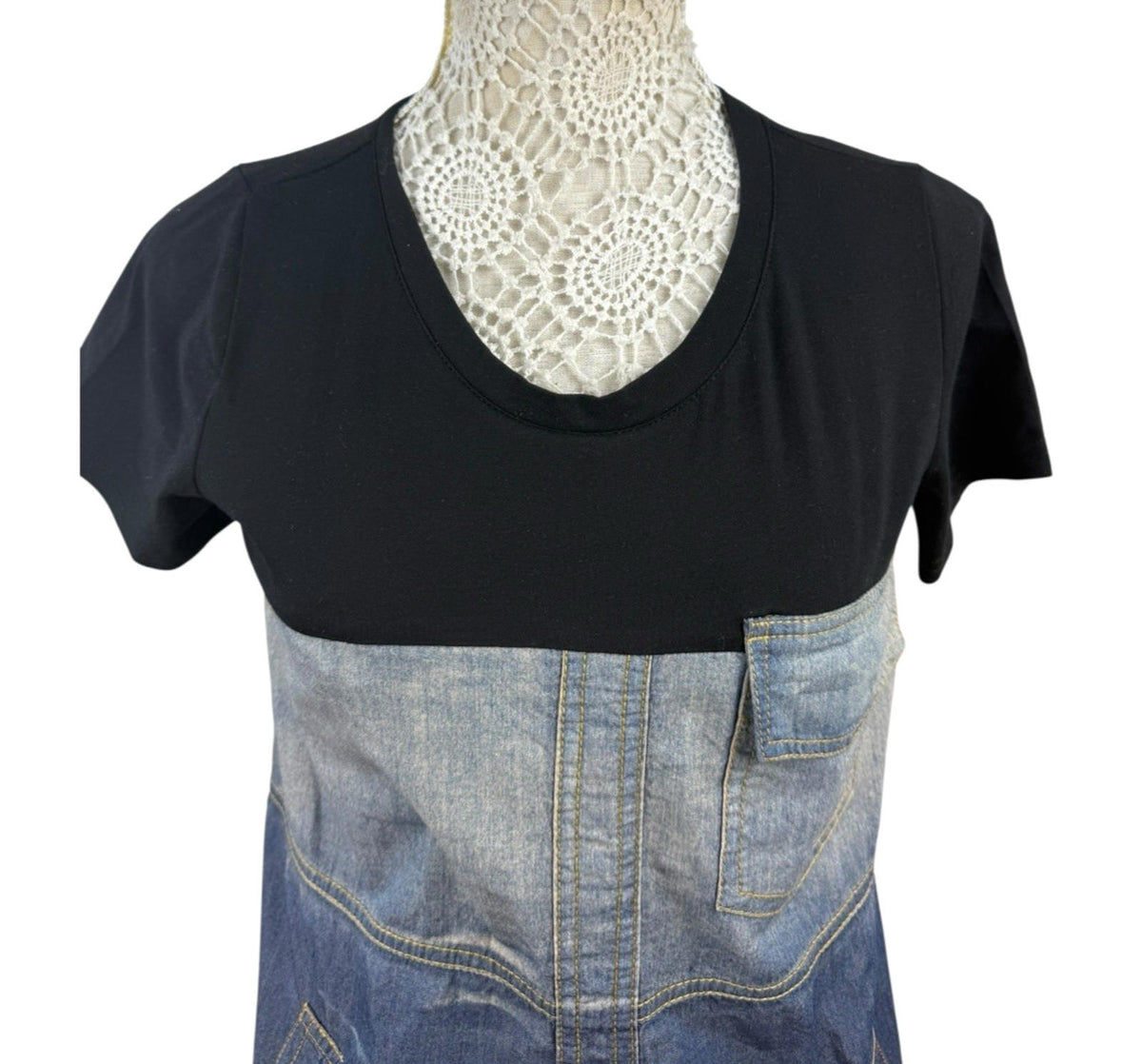 Denim T-shirt Dress Pockets Knee Length Women’s UK Size M (10)