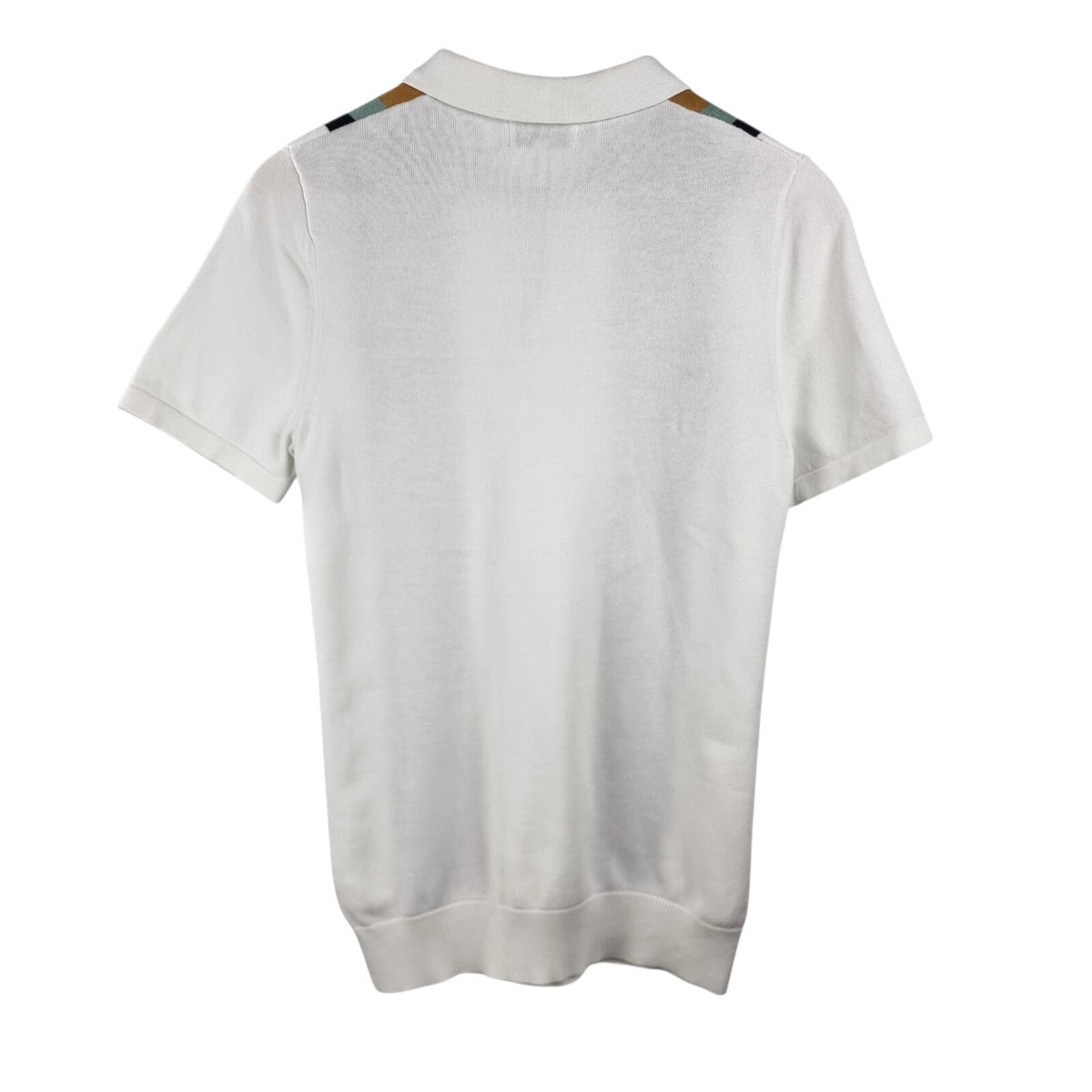 Next Knit Polo Shirt Men's UK Size S Striped Short Sleeve 100% Cotton 1/4 Zip