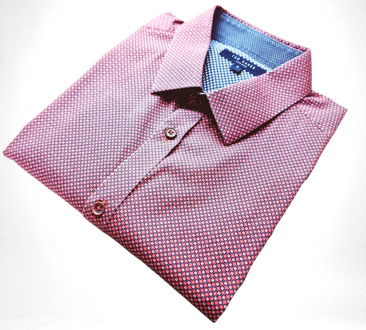 Ted Baker Shirt Size 3 Geometric Pattern 38" Chest Men's UK Size Large