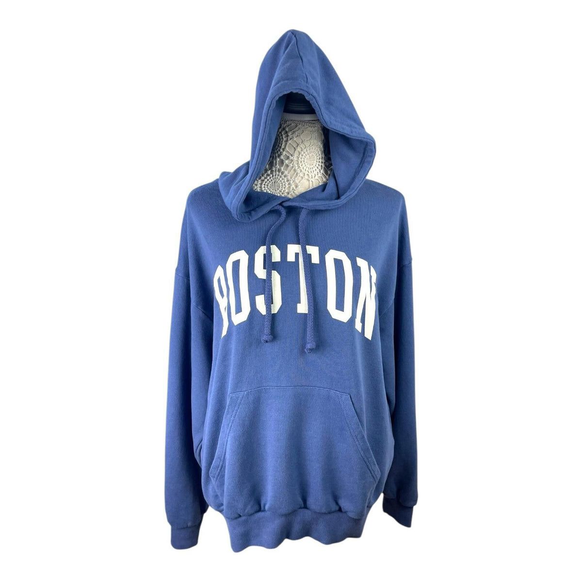 Pull&Bear Pacific Republic Navy Blue Boston Hoodie Oversized Women's UK Size XS