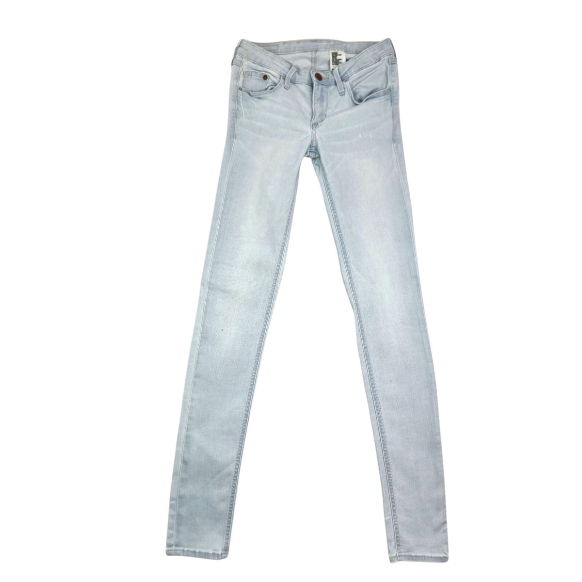 H&M LightBlue H&M Jeans Women's UK Size W27 L31 Light Blue Super Skinny Low Waist Zip Front