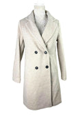 New Look Stone Wool Effect Long Coat Jacket Double Breasted Women’s UK Size 6