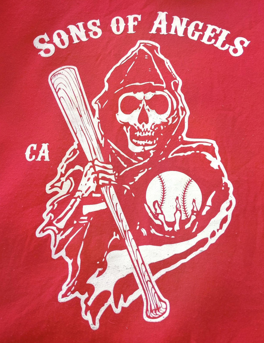 Port & Company Red MLB Baseball Hoodie Men's UK Size M Red Jersey Hooded Pockets Los Angeles Angels