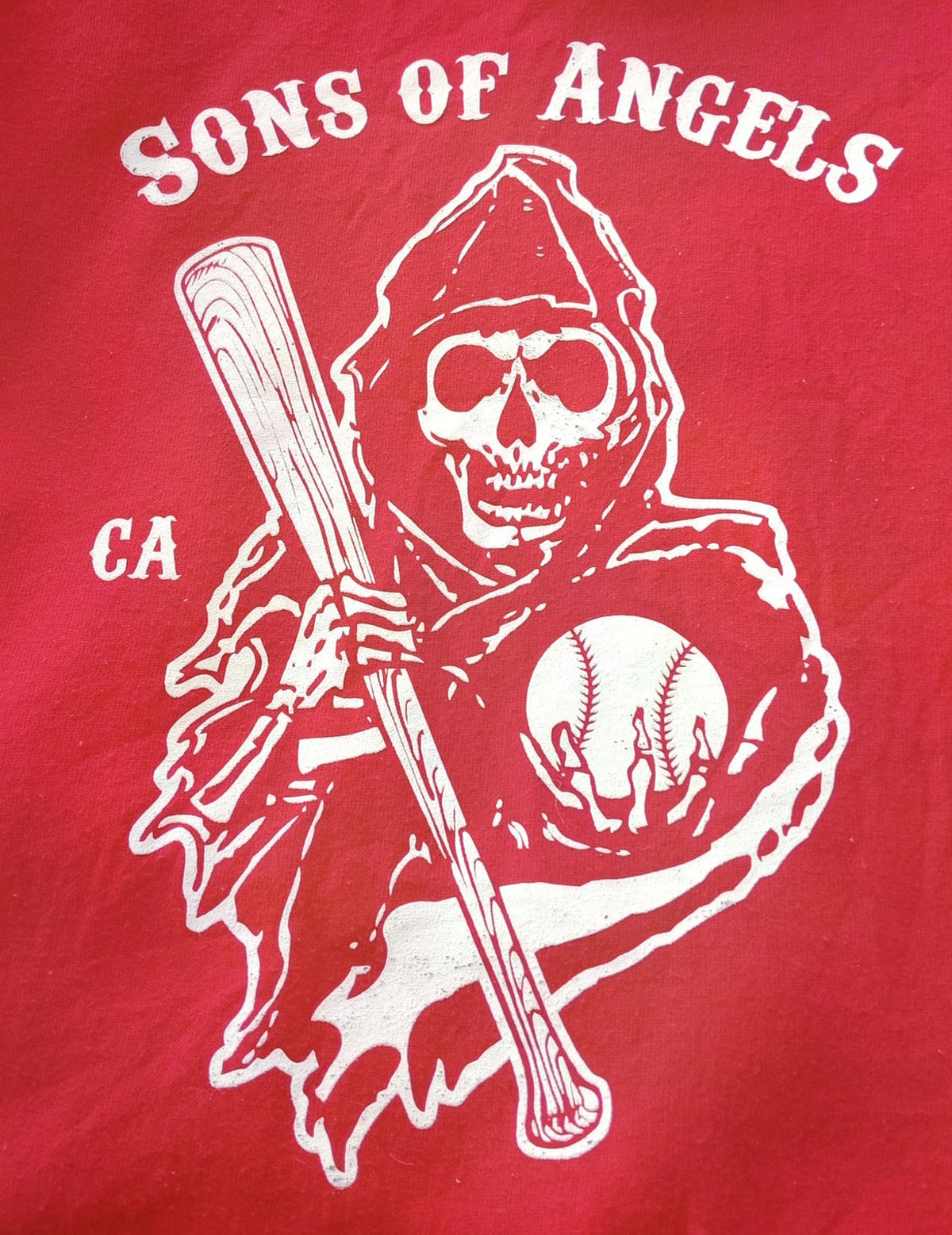 Port & Company Red MLB Baseball Hoodie Men's UK Size M Red Jersey Hooded Pockets Los Angeles Angels