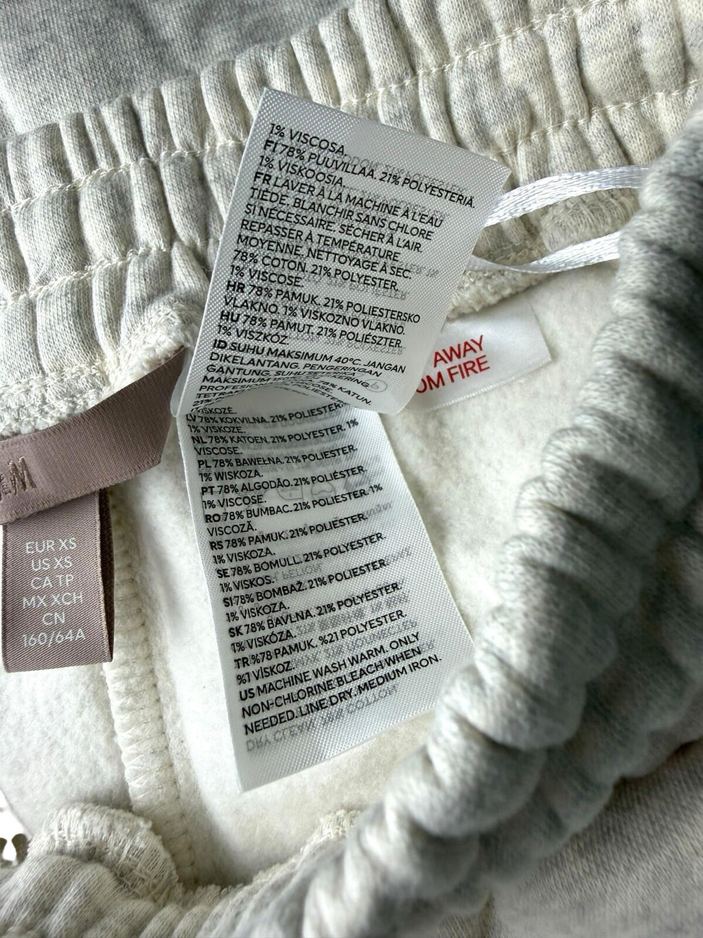 H&M Gray H&M Joggers Co Ord Set Women's UK Size XS Jersey Hoodie Jog Pants Light Grey