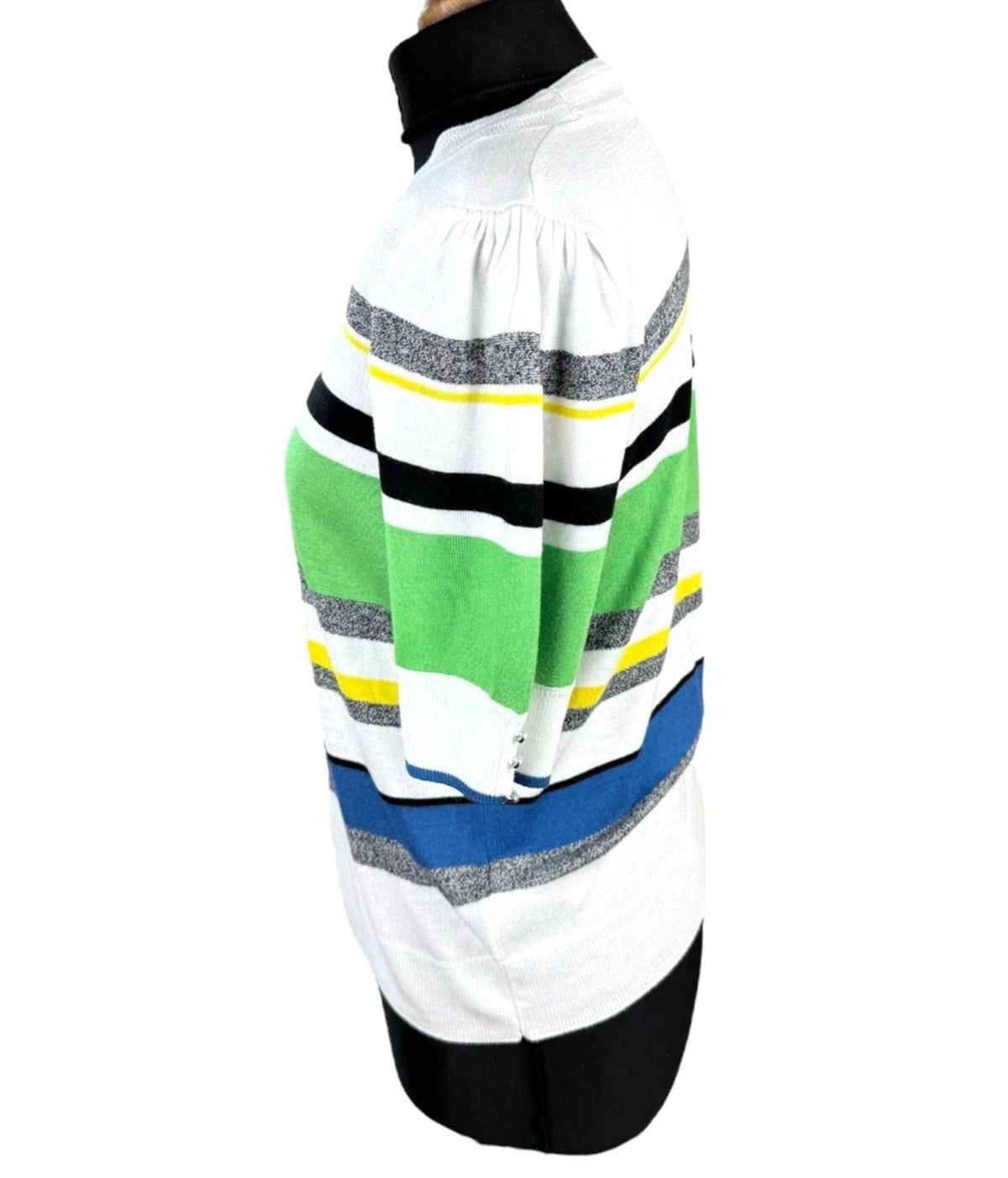 Next Thin Jumper Striped 3/4 Sleeve Women's UK Size M Crew Neck Multi Coloured