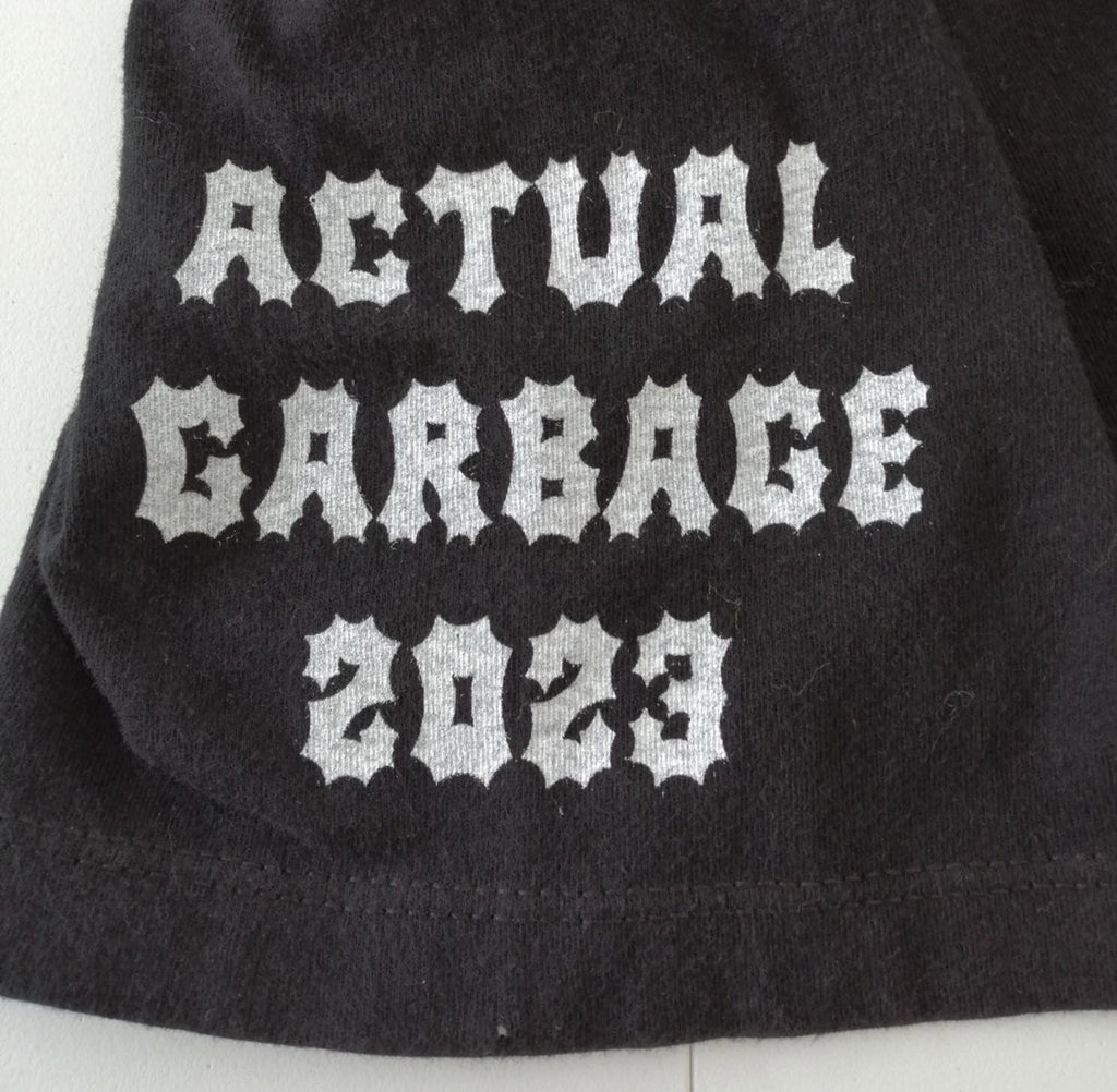 Next Level Black Actual Garbage T-Shirt Men's Size L Black Crew Neck Graphic Print 2023