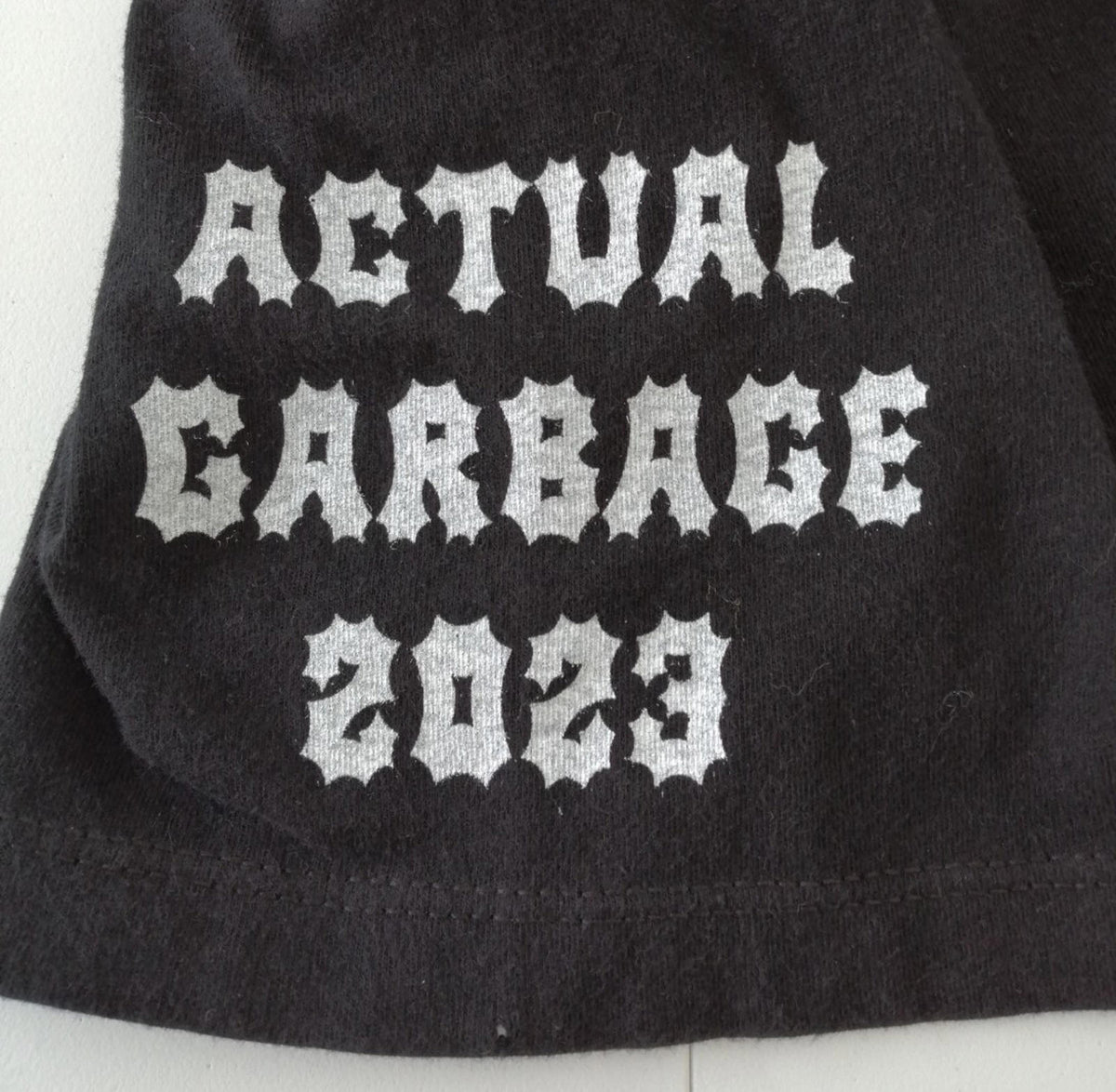 Next Level Black Actual Garbage T-Shirt Men's Size L Black Crew Neck Graphic Print 2023
