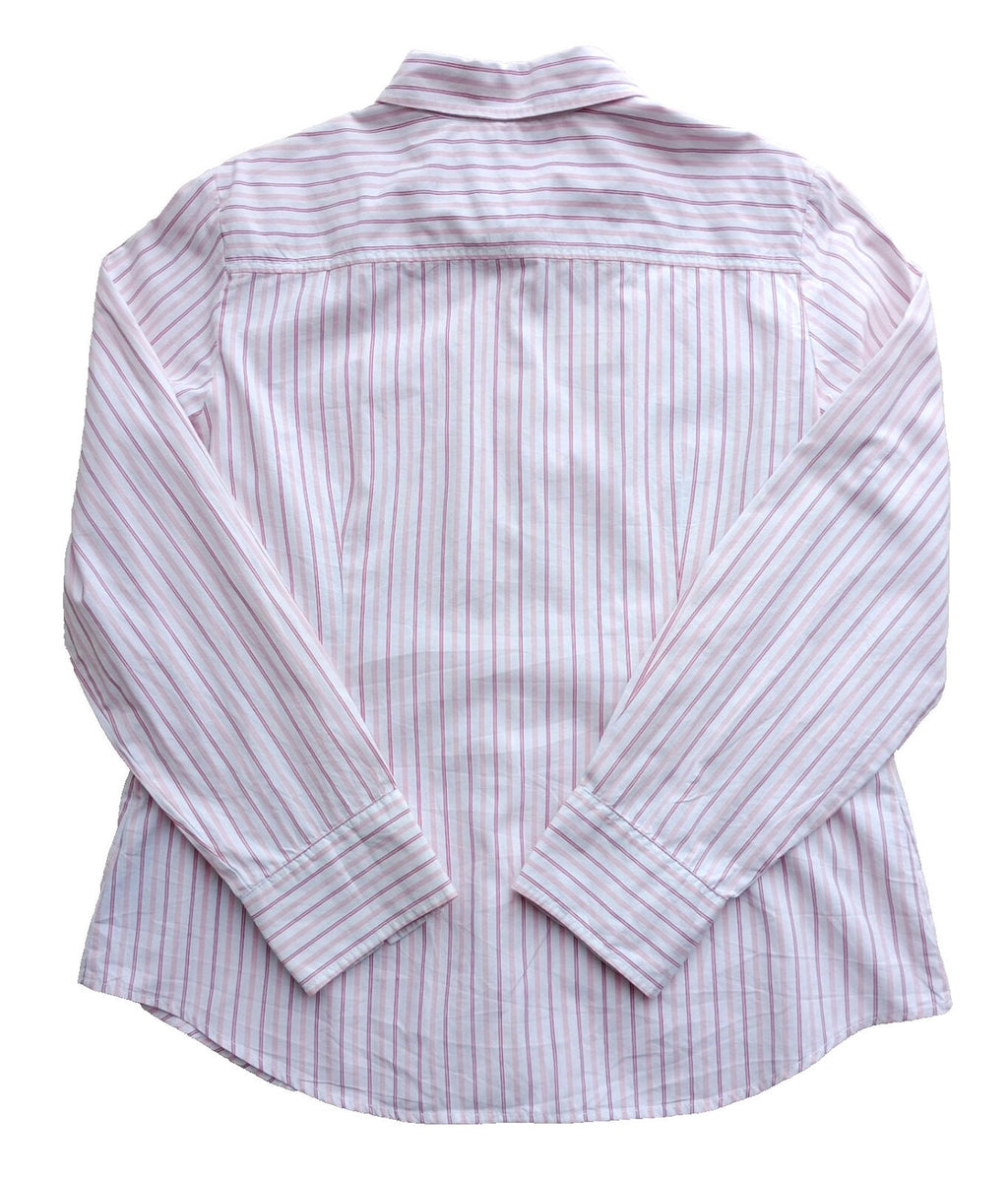 Tommy Hilfiger Shirt Men's UK Size XL Pink Striped Long Sleeve Pockets Easy Care