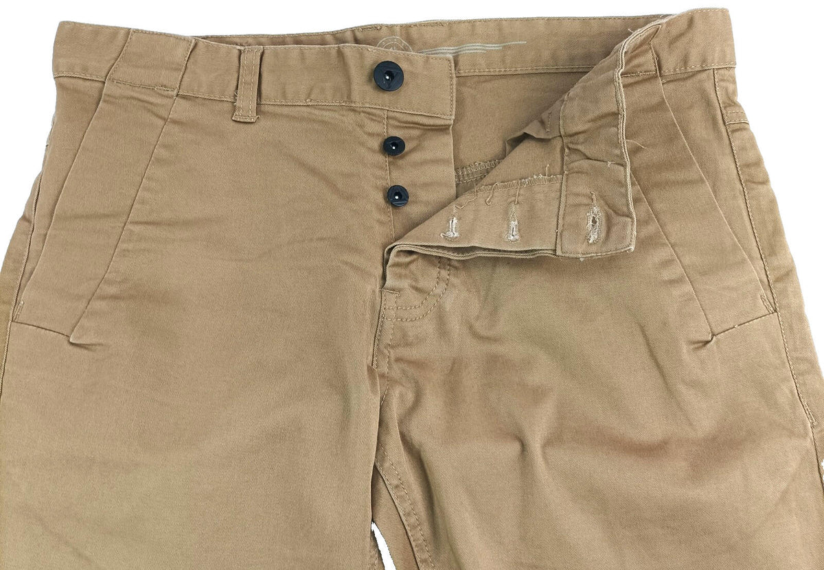 EJ Denim Chino Shorts Men's UK Size W34 Brown Tan Cotton Button Front