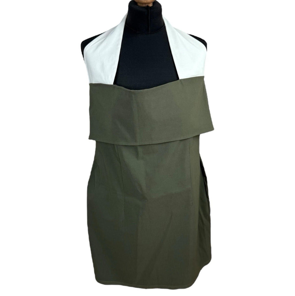 Khaki Green Bodycon Dress Mini Halterneck Women’s UK Size 18