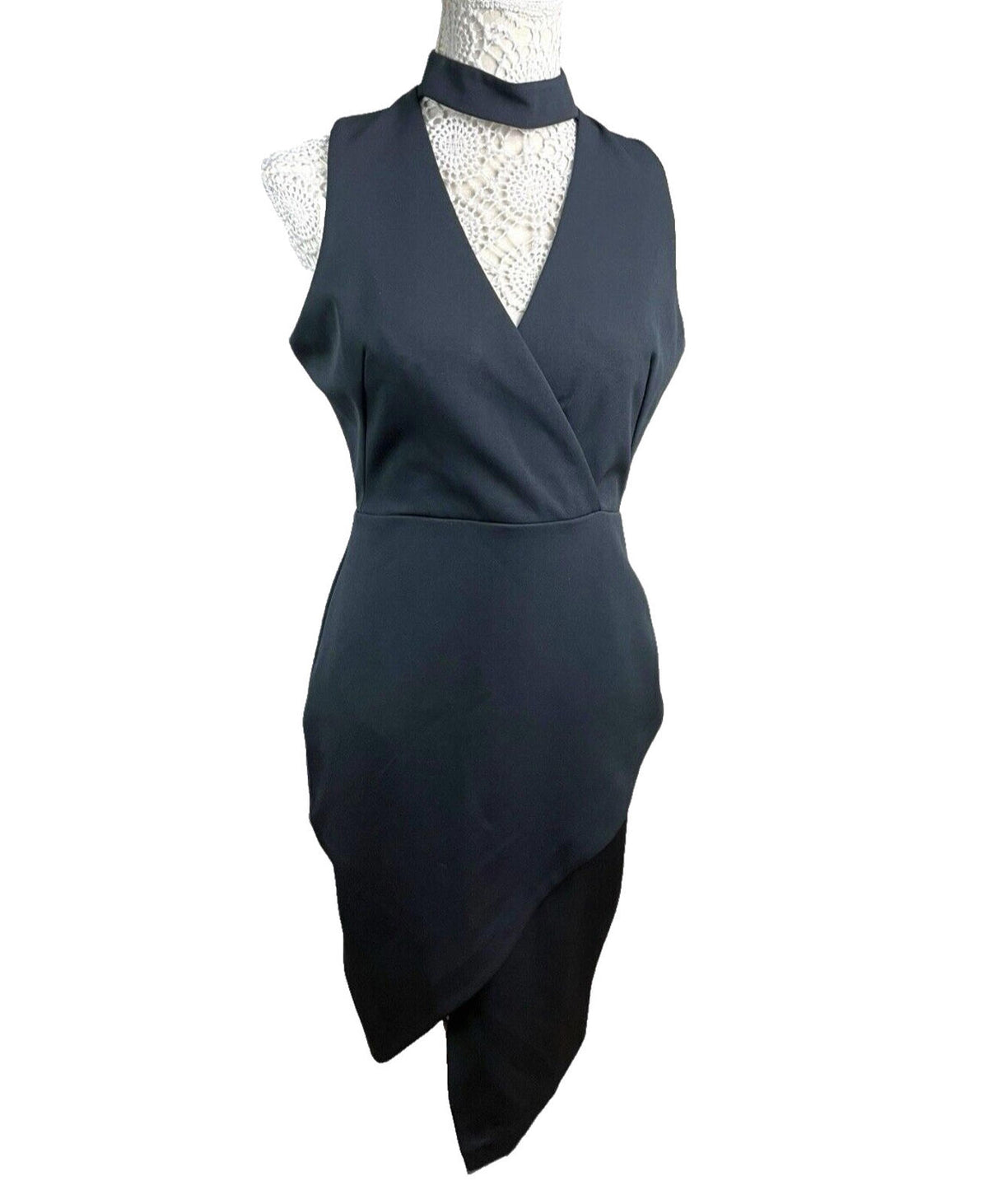 River Island Black Midi Dress Collared Women's UK Size 12
