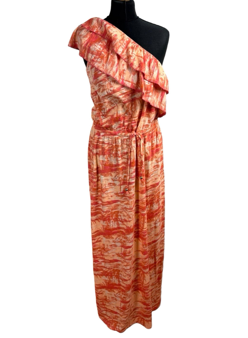 Next Strapless One Shoulder Maxi Dress Women’s UK Size 16 Orange