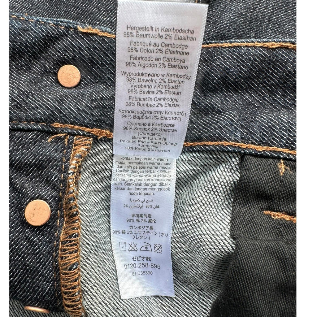 Next Denim Shorts Men's UK Size 30" W Regular Fit Navy Blue Button Front Rolled Cuffs