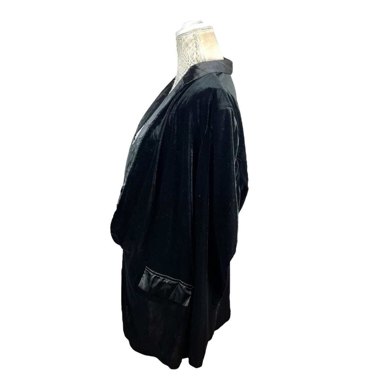 SHEIN Velour Blazer Jacket Women's UK Size XL (14) Black